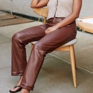 Abercrombie & Fitch Feux Brown Leather Pants.